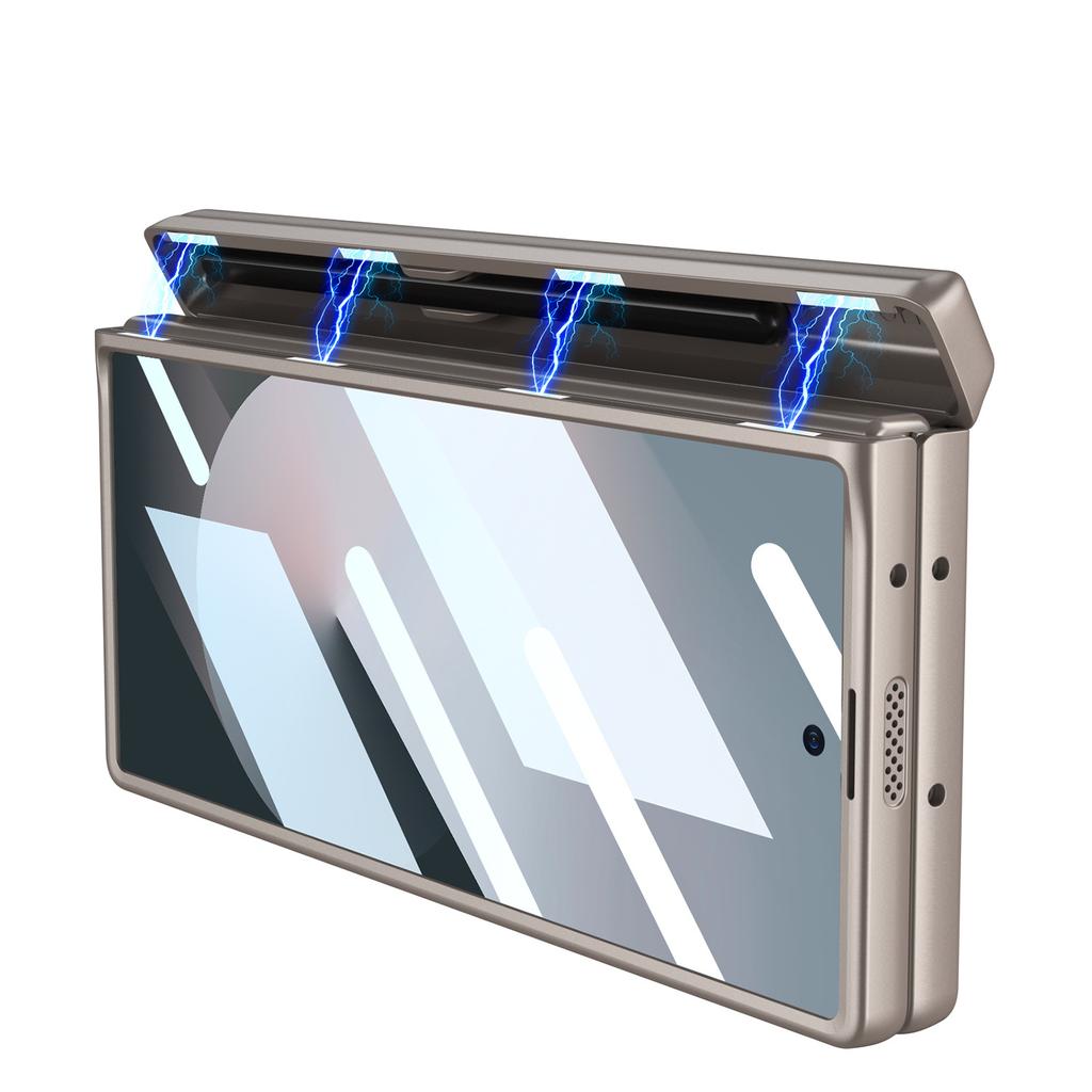 Suitable for Samsung Fold6 Mobile Phone Case Full Inclusive Anti Fall Magnetic Suction Hinge Folding Screen Pen Case Shell Film Integrated Set