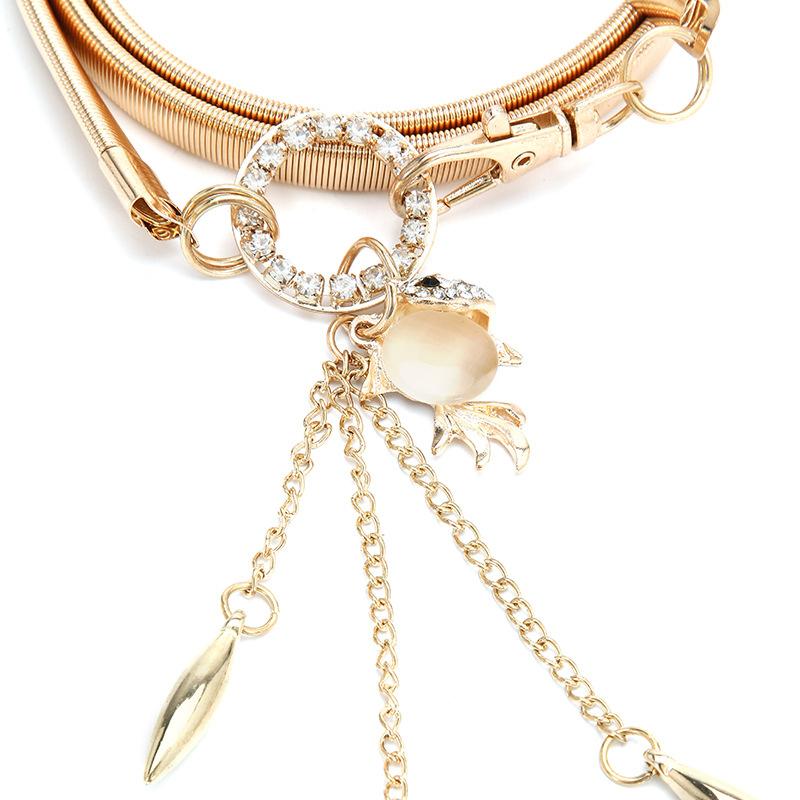 French Fox Pendant, Small Fragrant Style Metal Waist Chain, Multi-Thin Belt, Women'S Matching Dress Belt.