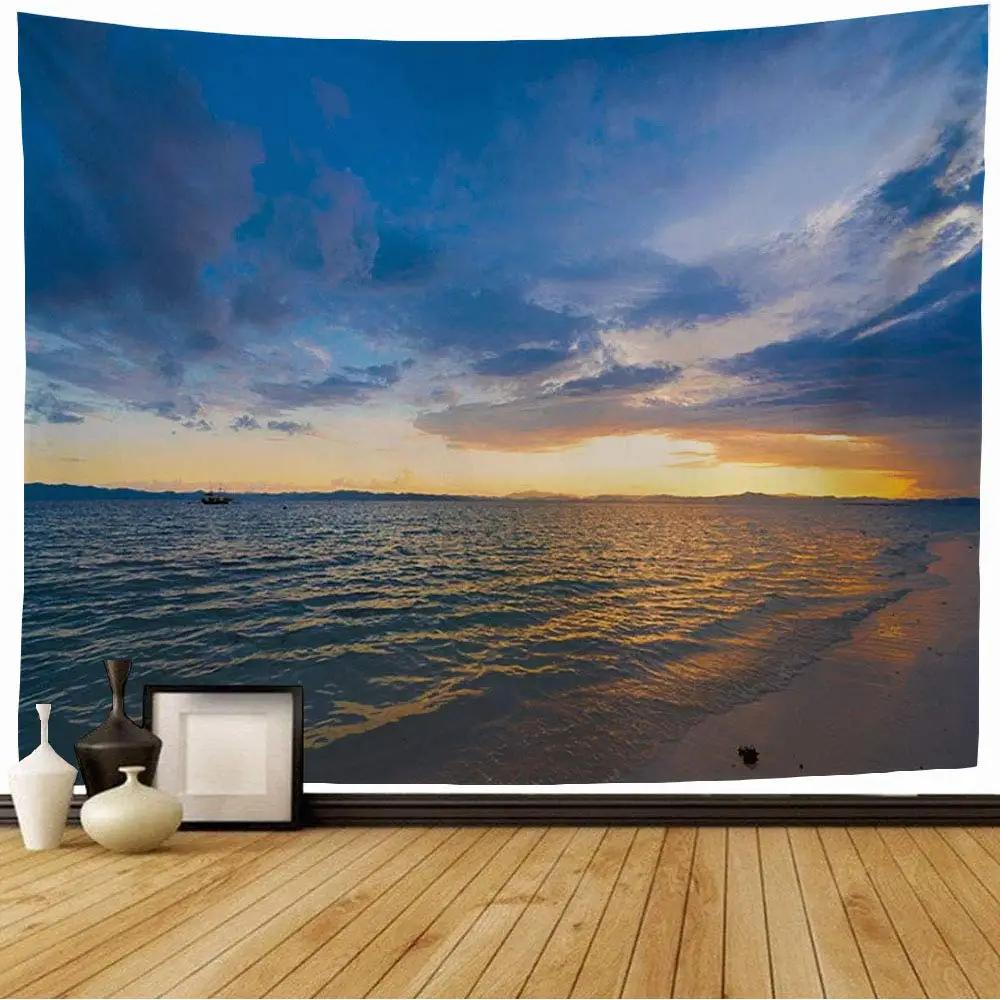 Sunset Scenery Tapestry Beach Tapestry Palm Tree Tapestry for Kids Boys Girls Teens Decor Wall Hanging for Bedroom Living Room