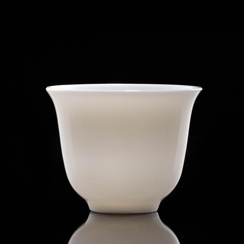 Various Styles Pure White Sheep Fat Jade Ceramic Kung Fu Set Master Cup Tea Bowl Supports LOGO Printing