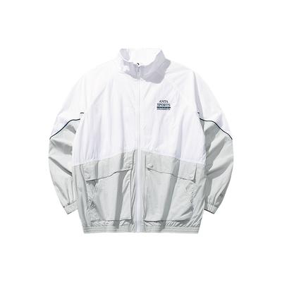 Colorblock Reißverschluss Stehkragen Freizeitjacke mit Buchstabenprint Herrenjacke 152538602-1