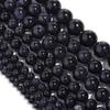 Blue SandStone Round Loose Stone Beads 15" Strand Charms for Bracelets 4 6 8 10 12MM Fashion Accessories