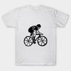 Men Black Print T-shirt Road Biker No-Cut Transfer Paper Print Cotton Tshirt