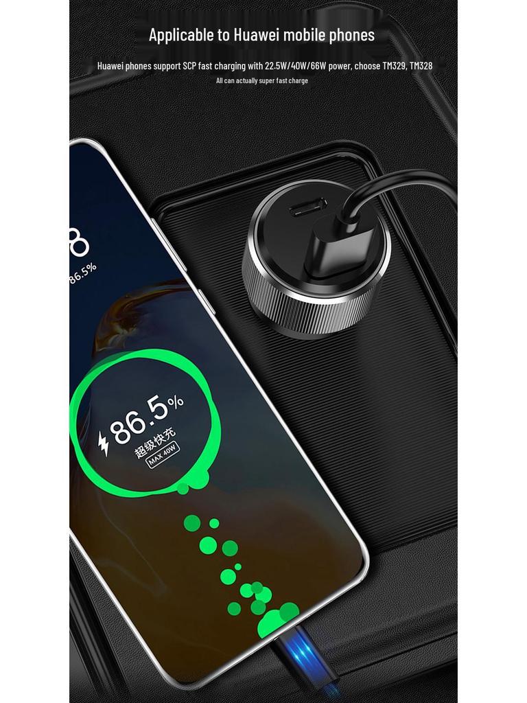 Superschnelles 60W Autoladegerät für Apple, Samsung, Huawei - PD-Schnellladen kompatibel