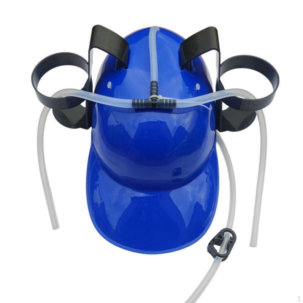 Beverage Hat with Tubes Hands Beer Helmet Novelty Drinking for Partygoers, Sports Fans,