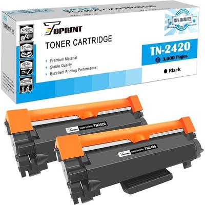 Toner Cartridges - DOOKY THE ORIGINAL - TN-2420 - High Capacity 3000 Pages - Compatible Brother - Pack of 2