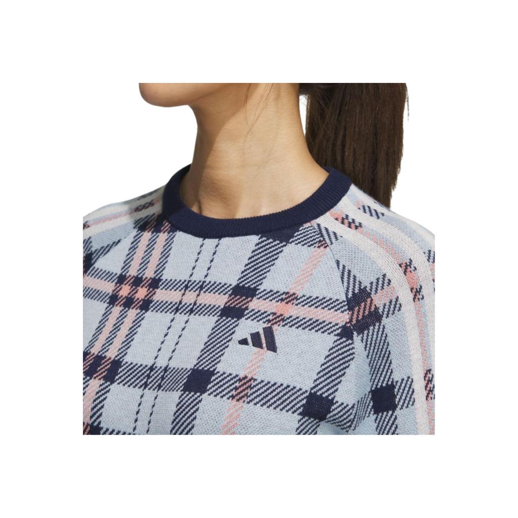 Adidas Round Neck Logo Print Raglan Long Sleeve Knit Sweater Women sweater Magic-Blue HY0903