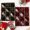 12Pcs Shatterproof Velvet Christmas Ball Set Plastic Flocked Ball Gift Box Home Party
