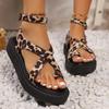 Fashion Women Sandals New Summer Flat Casual Shoes for Women Fashion Outdoor Leopard Beach Mujer Platform Sandals Sandalias De Mujer