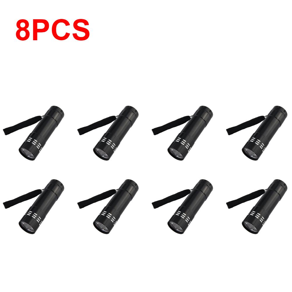 1-10PCS 9 LED UV Light Torch 50LM 395nm Handheld Ultraviolet Detector Waterproof Portable for Fluorescent Agent/ Currency Test
