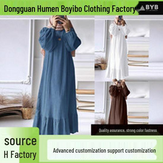 Women's Mid-Length Fall Lace High Neck Dress with Long Sleeves