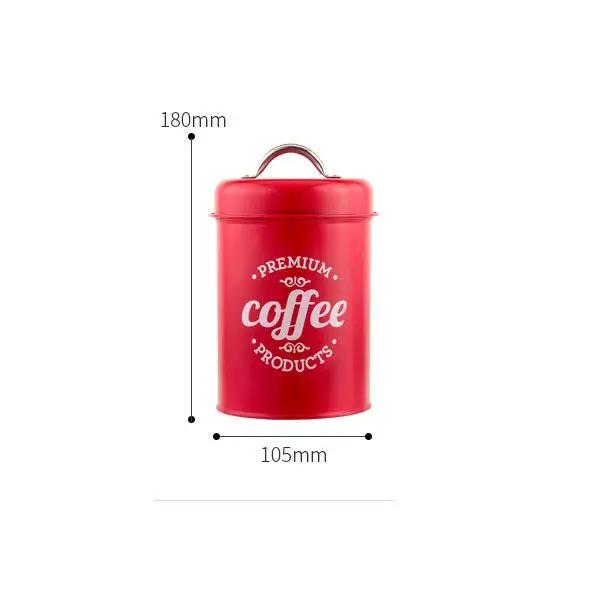 1.2L Storage Canister Jars for Tea Coffee Sugar, Vintage Metal Kitchen Food Storage Container Sealed Cookie Cans Kitchen Supply