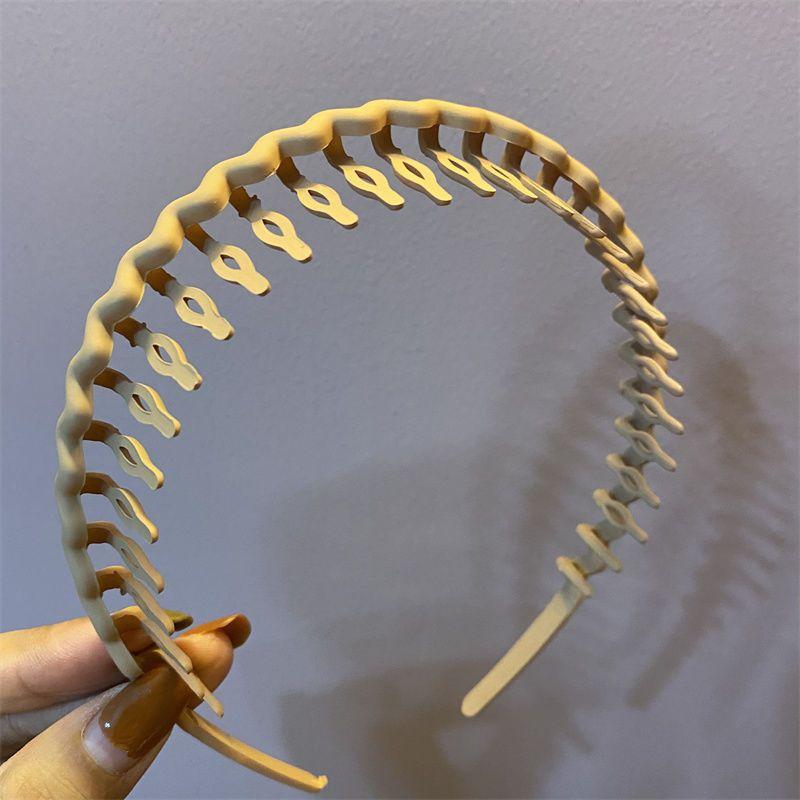 

Корейские модные повязки для волос с длинными зубцами для женщин, нескользящие расчески для волос, однотонные геометрические ободок, женские аксессуары для волос для девочек 1PCS кофейный