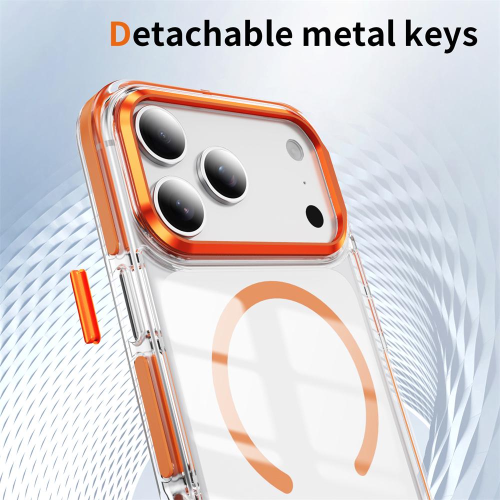 For Magsafe Wireless Charging Clear Phone Case For iPhone 17 16 15 14 13 Pro Max Plus Air Magnetic Transparent Back Cover