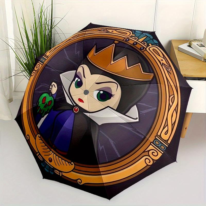 Queen,PoisonedApple Themed Automatic Opening and Closing Folding Umbrella, Reinforced 8 Ribs, Compact Travel Design, Fashionable Folding Umb