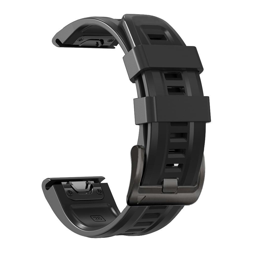 

Силіконовий ремінець для годинника зі швидким кріпленням для Garmin Fenix 8, 7X, 7, 6, 5 - Офіційна чорна пряжка, Доступний в розмірах 22 мм або 26 мм 26mm Quick Release чорний
