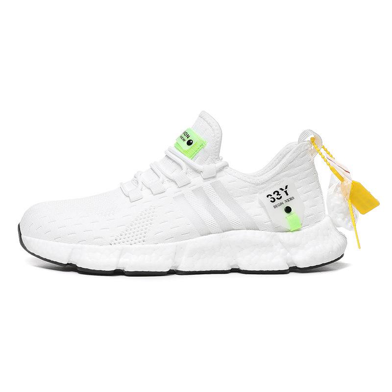 

Lightweight men s shoes summer fly-woven breathable running shoes fashionable versatile casual shoes large size sports shoes 36 белый