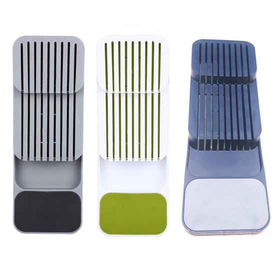 Kitchen Drawer Organizer Tray with Adjustable Compartments Cutlery Holder for Knives Forks Spoons Space-Saving Multi-Purpose Storage for Utensils