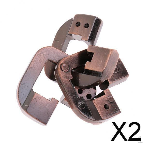 2 металлические головоломки-головоломки для детей и взрослых, развивающая игрушка.