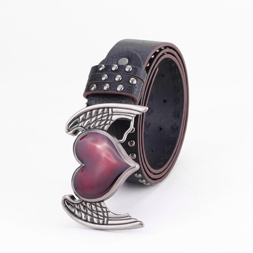 Trendy Punk Rivet Belts Double Hole Eyelet Grommet PU Leather Waistband Vintage Gothic Waistband