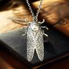 Fashion Retro Insect Cicada Pendant Necklace Metal Unisex Men's Halloween Party Jewelry Gift Accessories