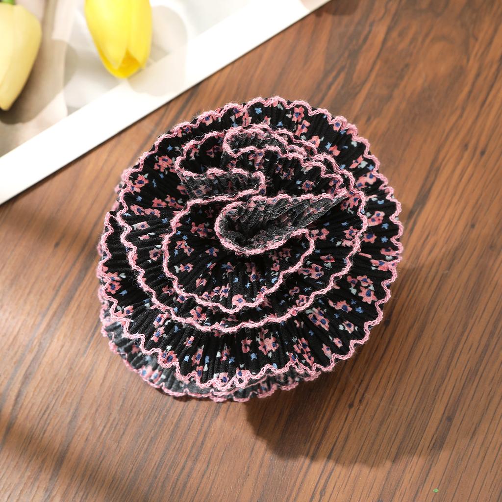 AWAYTR Fashion Floral Lace Hair Claws Fabric Flower Hair Clips Crab For Women Girl Gift Hair Accessories Valentine Headwear