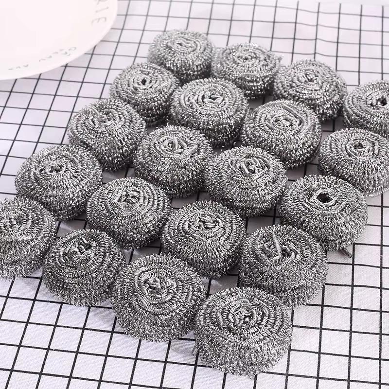 Stainless Steel Wire Ball Brush Cleaning Kitchen Pot Tableware Cleaner Scrub Rust Remover Dish Strong Tools With Handle 20pc/lot