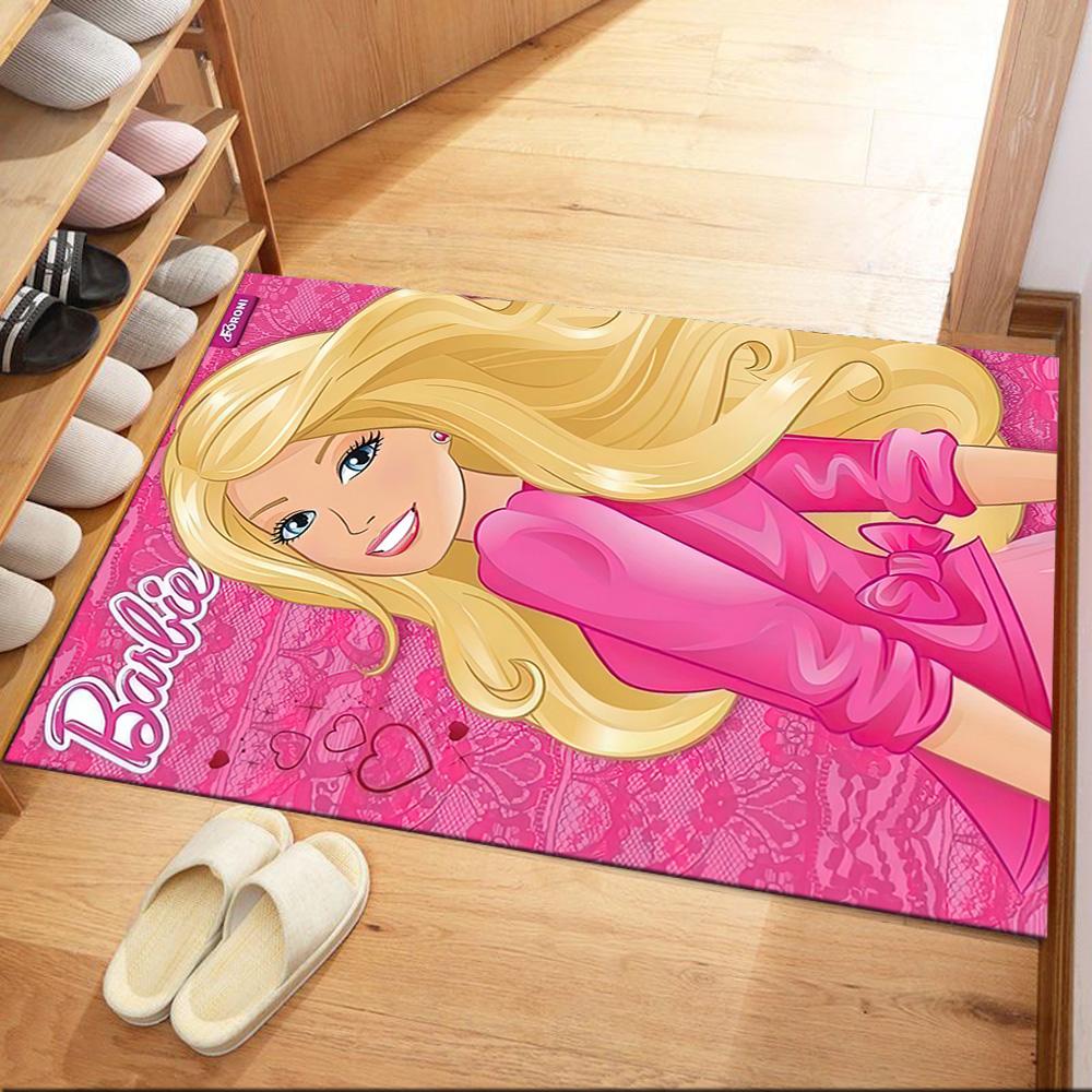 Barbie Glittery Pink World Square rugs are a great choice for living rooms, bedrooms, home décor, and as gifts.
