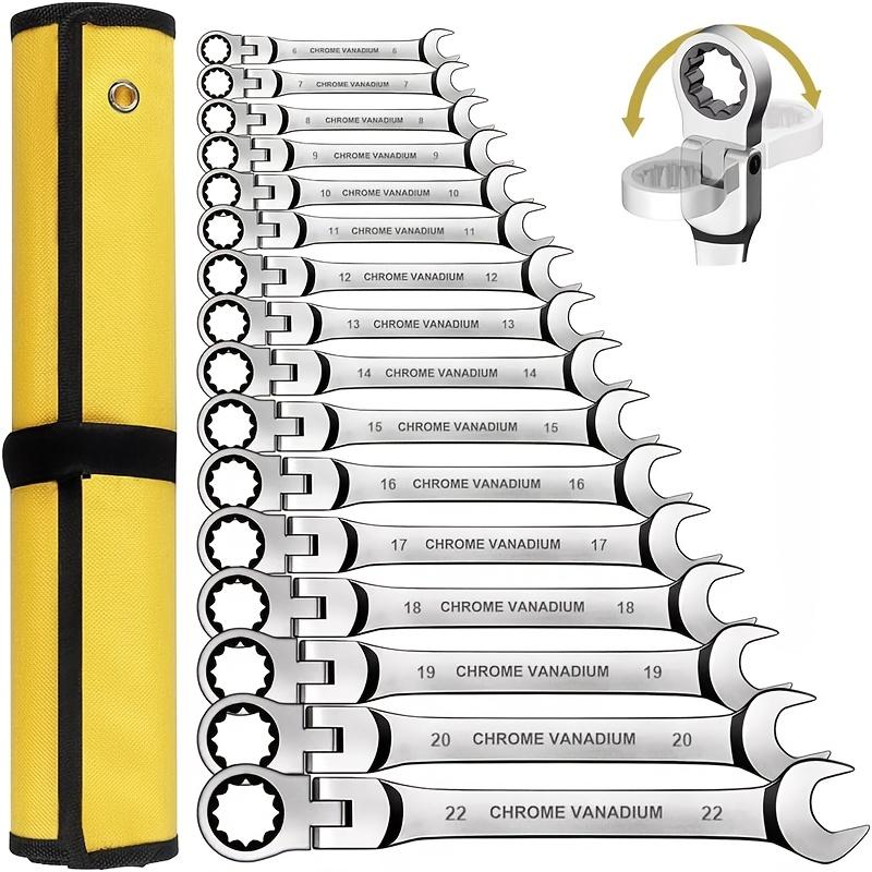 1pc 180° Flex-Head Ratcheting Wrench