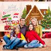 Xmas Tree Santa Claus Banner Background Party Decoration Vibrant Color Wear Resistant Christmas Backdrop Banner