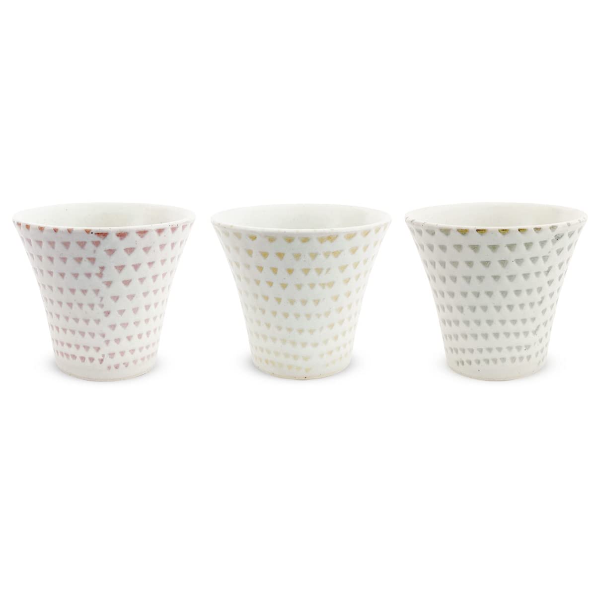 

Isayama Kiln Teacups of Hasami Made in Kohiki Kanna 3 Colors J-kitchens (Set 3), Ware, Japan, 140cc, (Powdered Finish), (Red, Yellow, Green)