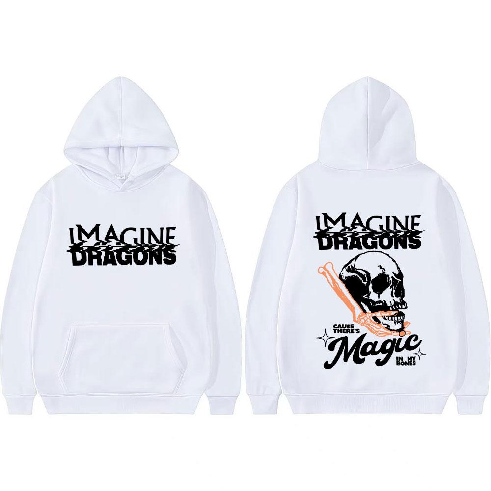 Imagine Dragons Loom World Tour 2025 Skull Sweatshirts Men Women Hip Hop Vintage Hoodies Long Sleeve Oversized Hoodie Streetwear