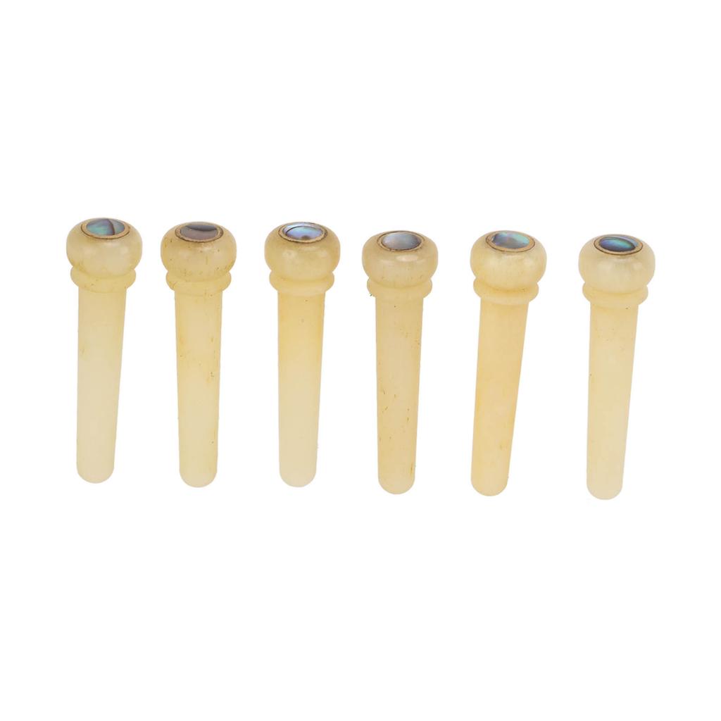 6Pcs Guitar Pegs Simple Replacement Excellent Workmanship Natural Colors Guitar Bridge Pins for Folk Guitar Ukulele(BF