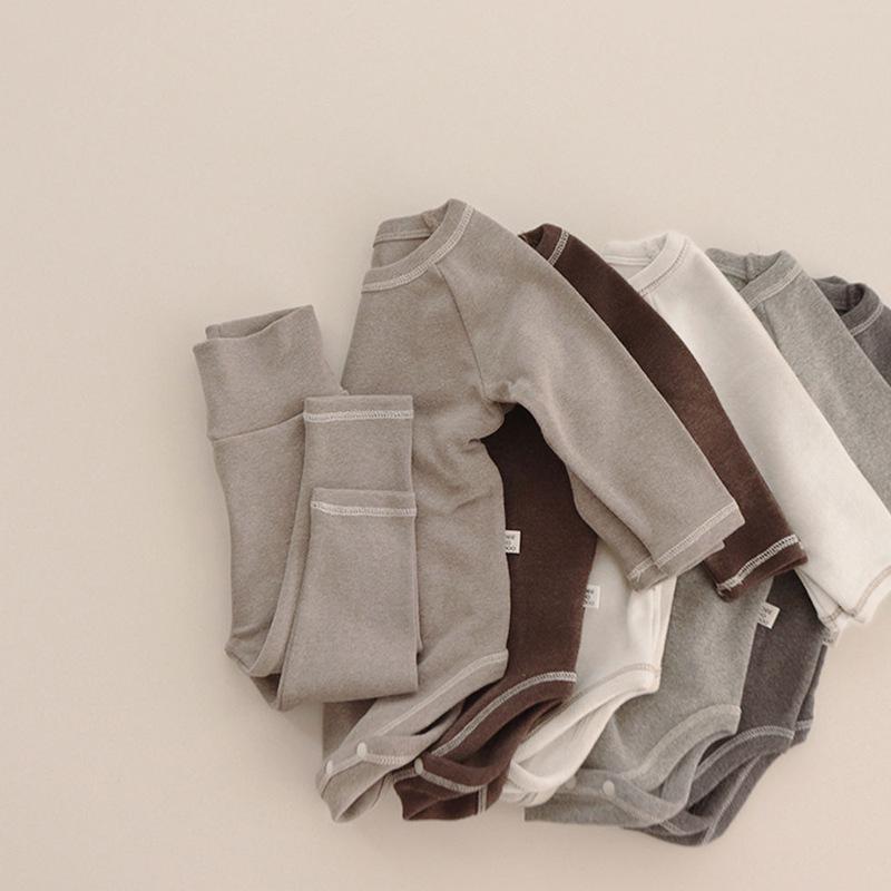 2024 Bunny Ears Baby Jumpsuit - Koreanisches Kinder-Herbstkrabbelset mit Bauchschutz