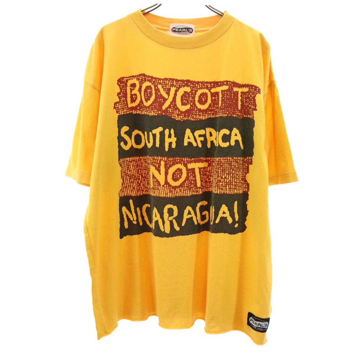 

PEARLS 90-е Старая футболка с коротким рукавом Желтая Мужская Б/У