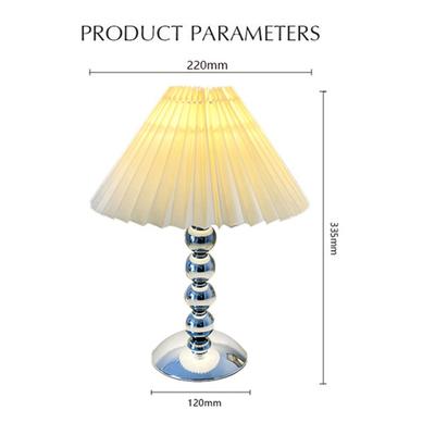 Nordic Style Pleated Table Lamp 12W 3-Color Adjustable Desk Light Eye-Caring Bedside Lamp for Home Decor, EU Plug