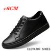 White Genuine Leather Shoes Men Sneakers Man Elevator Shoes Height Increase Insoles High Heels Shoes 5-6CM Shoes Tall Shoes