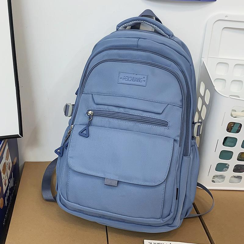Children Elementary School Students  Female Junior High School Students  Solid Color Male Backpacks  High School Students  Large Capacity Backpacks