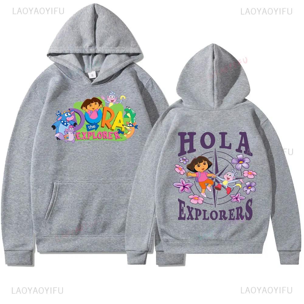 Dora The Explorer Fashion-Forward Fans Cozy Hoodies with Vibrant Prints HoodyCreativity Adventure Cartoon Adult Tops Women Gift