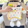 2-in-1 Vehicle Trash Bin Plush Auto Seat Back Storage Bag Car Mounted Tissue Box  Women