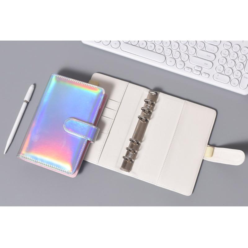 Practical 6 Ring Binder Planner Notebook Cover A5/A6 Refillable Loose Leaf Journal Notepad Cover Waterproof for Girls