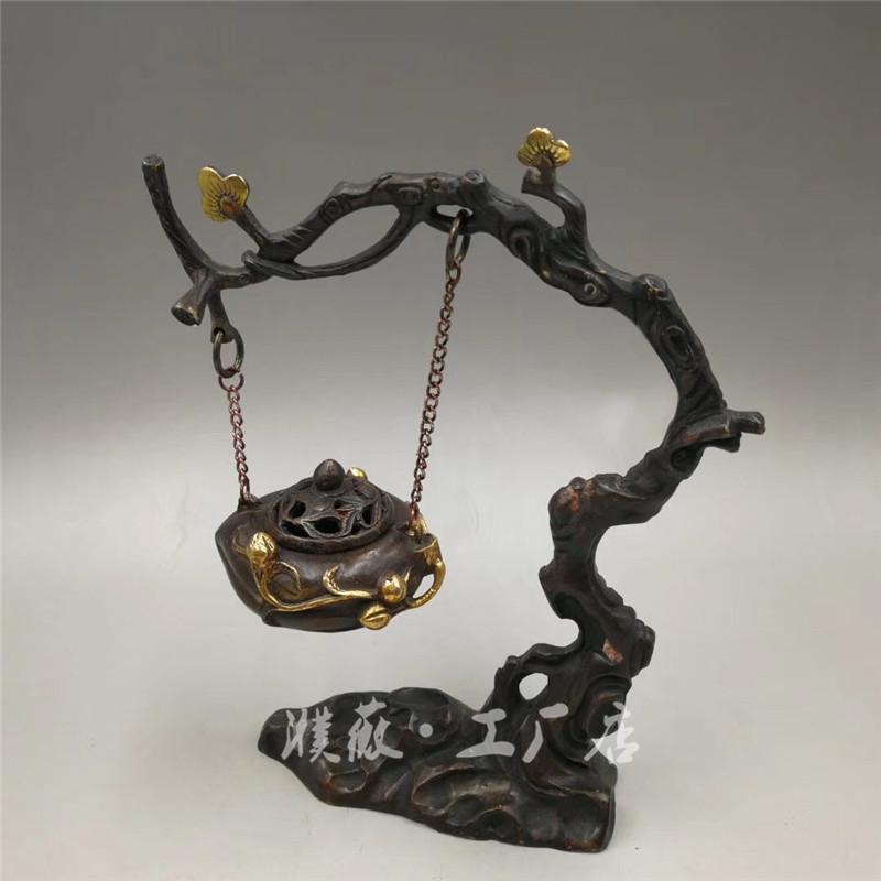 Ornament Aromatherapy Plum Blossom Imitation Incense Burner Brass