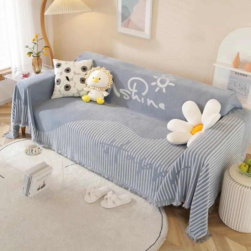 Knitting Picnic Throw Blanket Outdoor Picnic Mat Soft Sofa Blankets Towel Nap All Inclusive Couch Slipcover