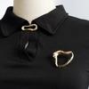 Nuevos Broches Irregulares Simples Exquisitos Pines Ajustables de Cintura en Forma de Corazón para Mujeres Hombres Vintage Casual Versátil Accesorios Fijos para Ropa