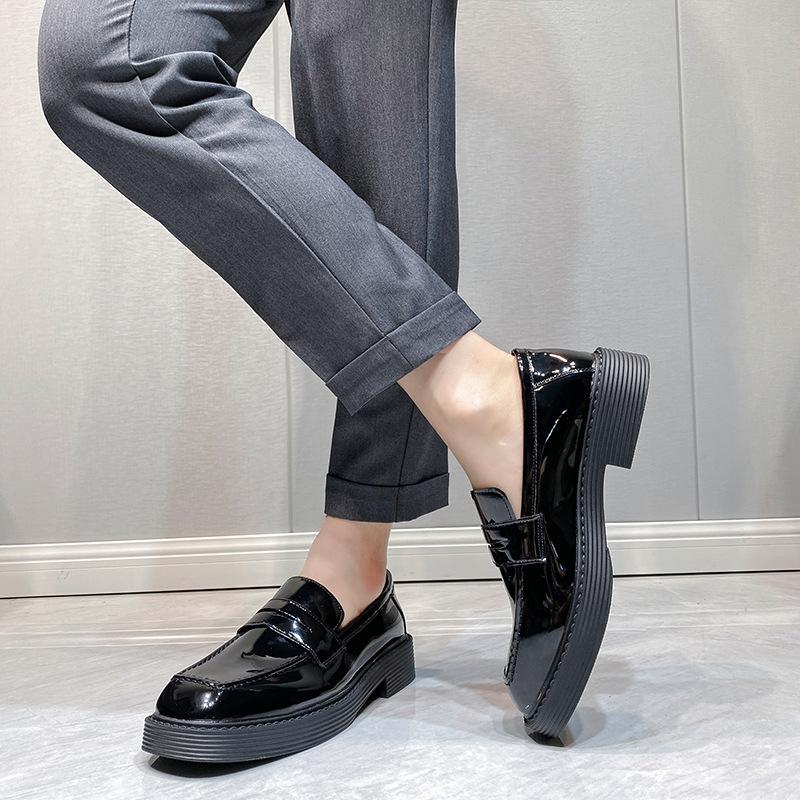 British Style Men'S Loafers New College Style Retro One-Pedal Lazy Small Leather Shoes 2017-T