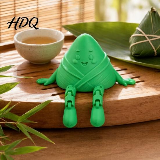 Small Decorative Figurine 3D Printed Zongzi Fidget Toy Cute Dragon Boat Festival Dumpling Figurine Squeeze Novelty Souvenir Stress Relief Desk Decor