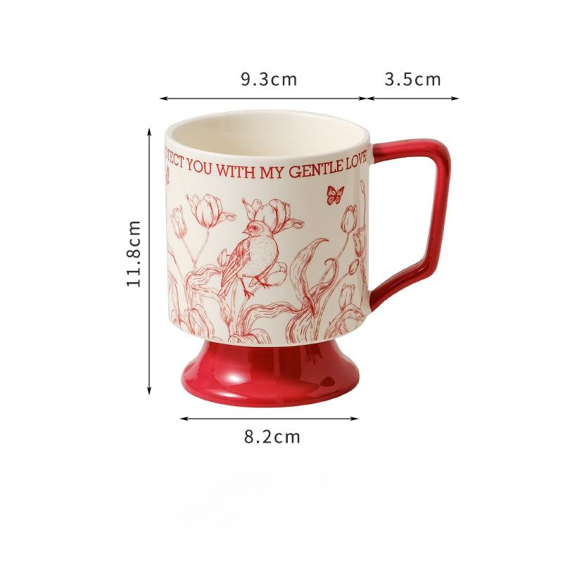 

Ретро керамическая кружка пара чашка для дома и офиса чашка для воды кофейная чашка подарок для девочек праздничный сувенир 301-400ml