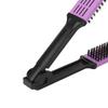 Double Brush Comb Soft Bristles Prevent Static Clamp Hair Brush Straightener with Ergonomic Handle for Hairdressing