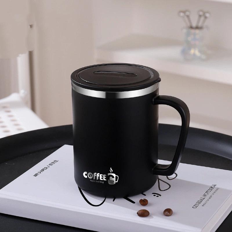 480ml 304 Stainless Steel Double Wall Insulated Mug With Handle Portable Leak-proof Milk Coffee Cup Student Water Cup Drinkware