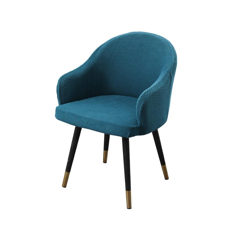 Modern Simple Curved Chair Cover Full Armrest Elastic Dining Table Cover Full Enclosed Backrest Integrated Stool Cover Chair Cover